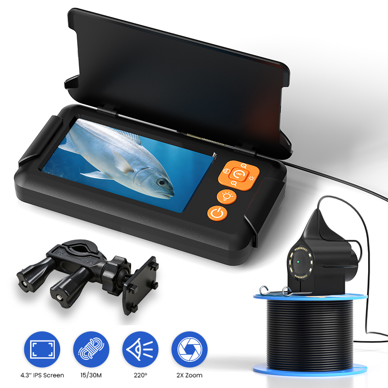 Fish Finder Cable - Kamera wędkarska z ekranem 4,3'', kablem