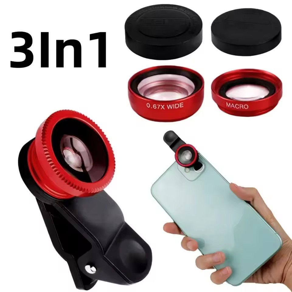Fishing Camera - Obiektyw 3w1 do telefonu komórkowego: szerokokątny